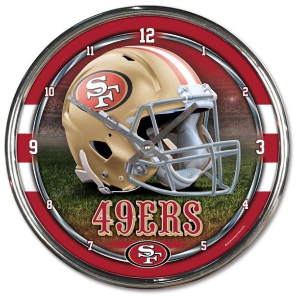 NFL San Francisco 49ers Chrome Wall Clock - Picture 1 of 1